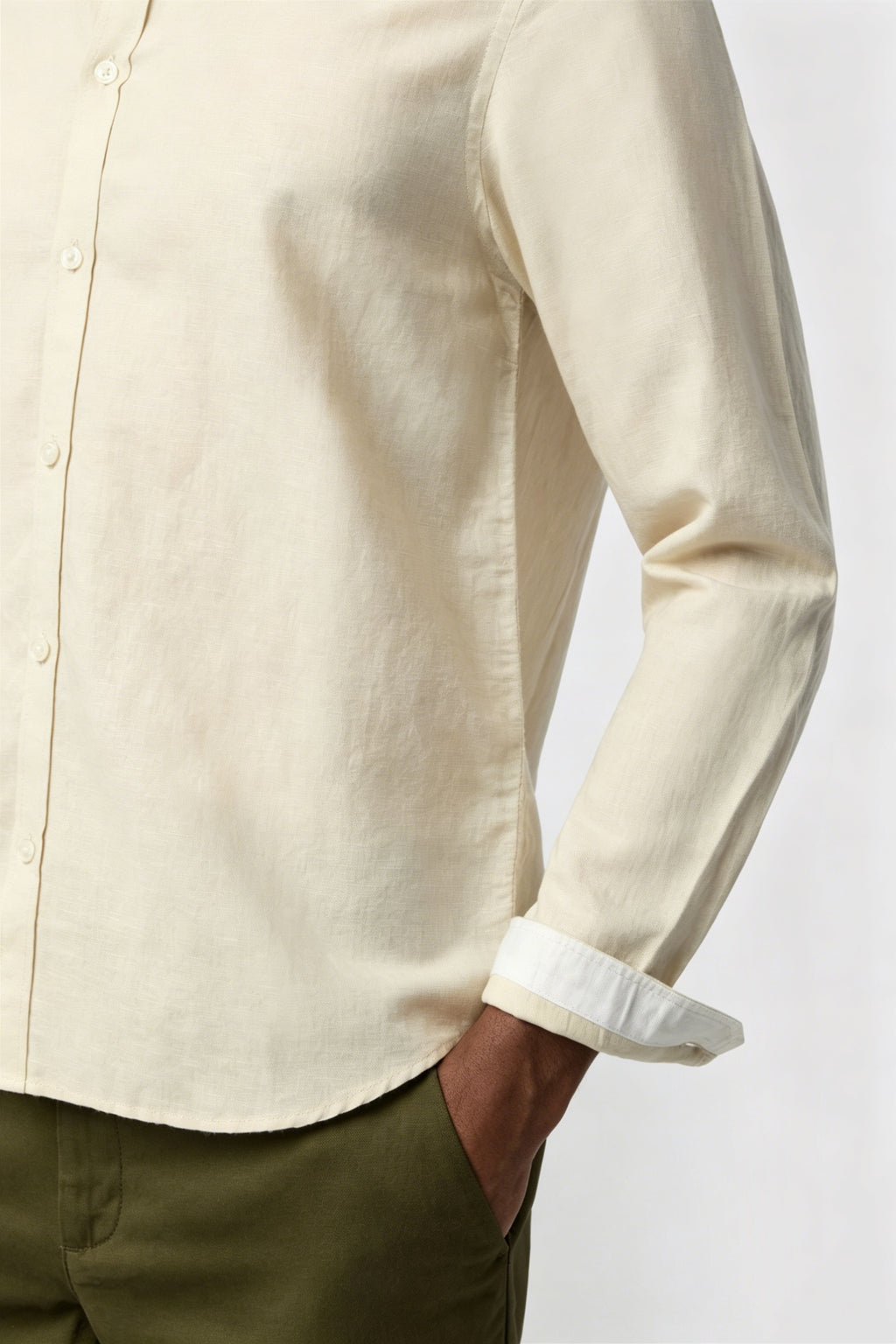 Unique Stone Linen Blend Men Shirt