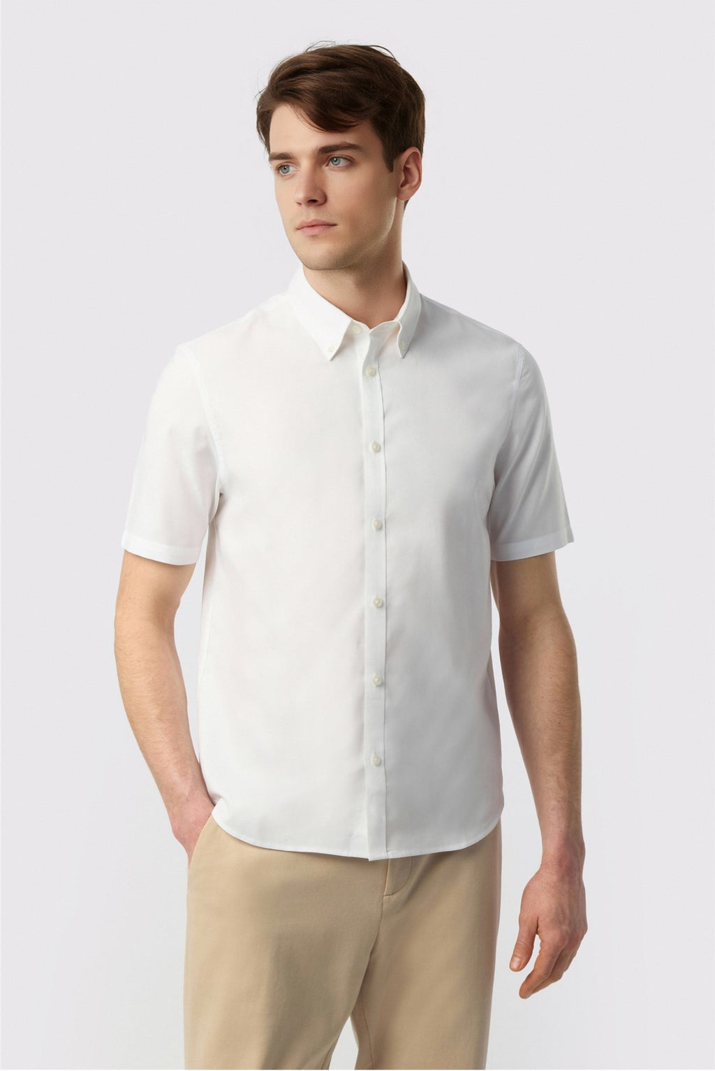 Best Fitted White Short Sleeve Men Shirt
