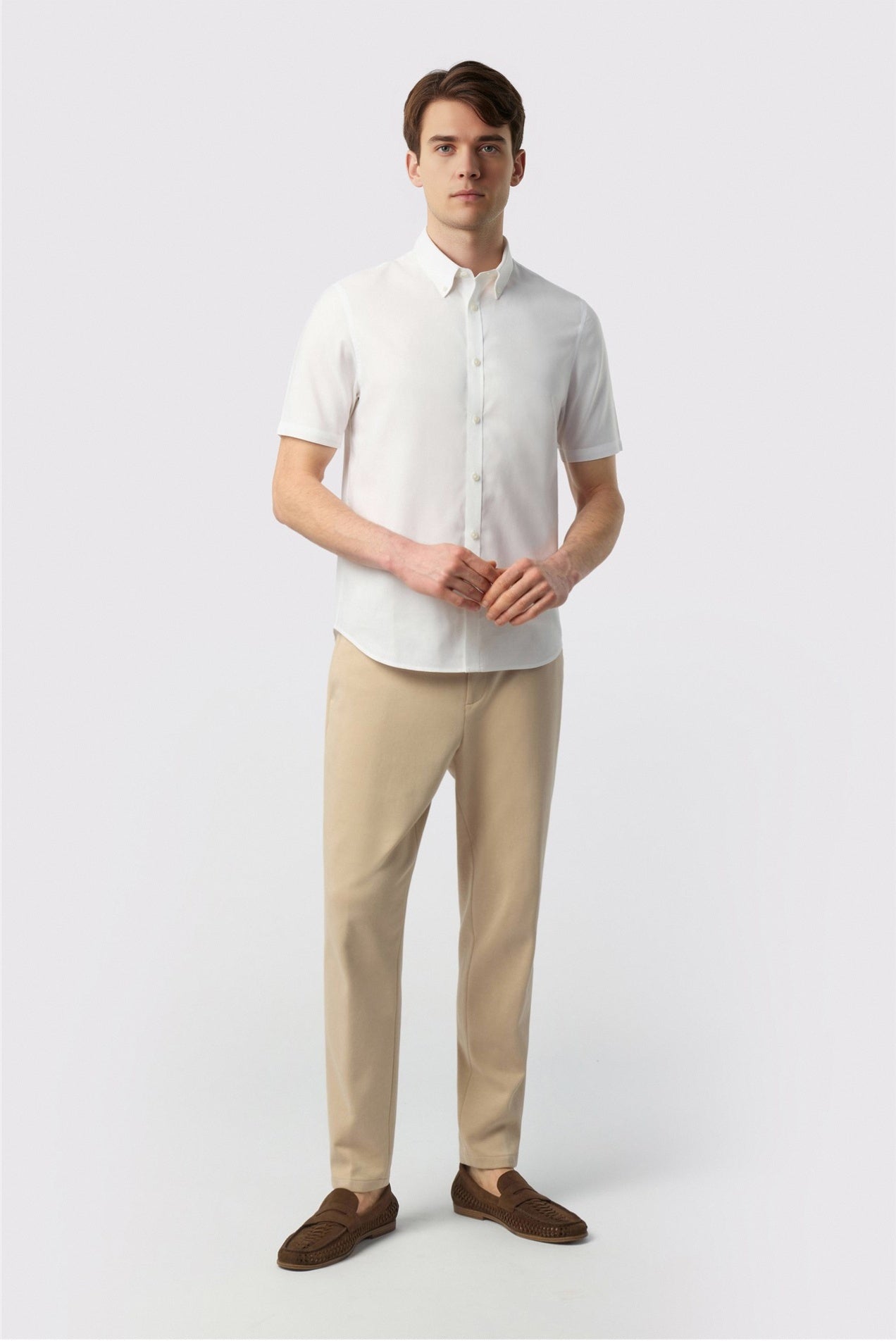 Best Fitted White Short Sleeve Men Shirt Secondary image