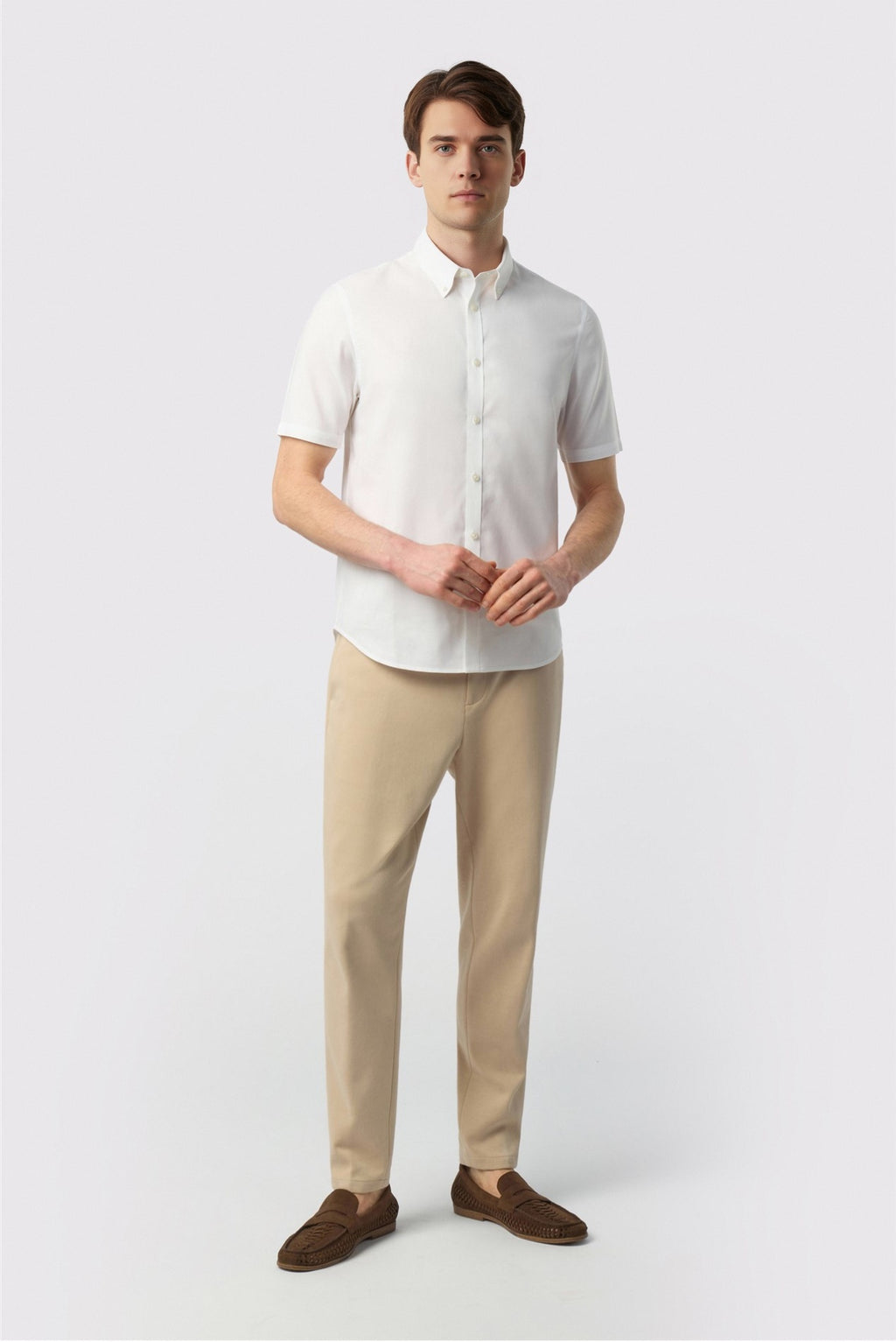 Best Fitted White Short Sleeve Men Shirt