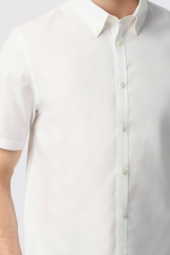 Best Fitted White Short Sleeve Men Shirt