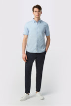 Stylish Pale Blue Short Sleeve Men Shirt