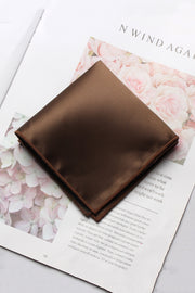 Solid Brown Satin Men's Pocket Square