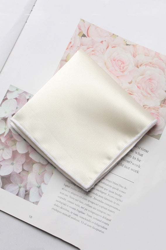 Solid White Satin Men's Pocket Square