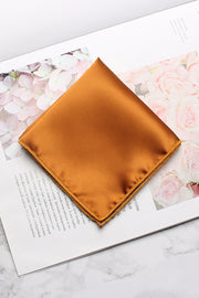 Solid Burnt Orange Satin Men's Pocket Square