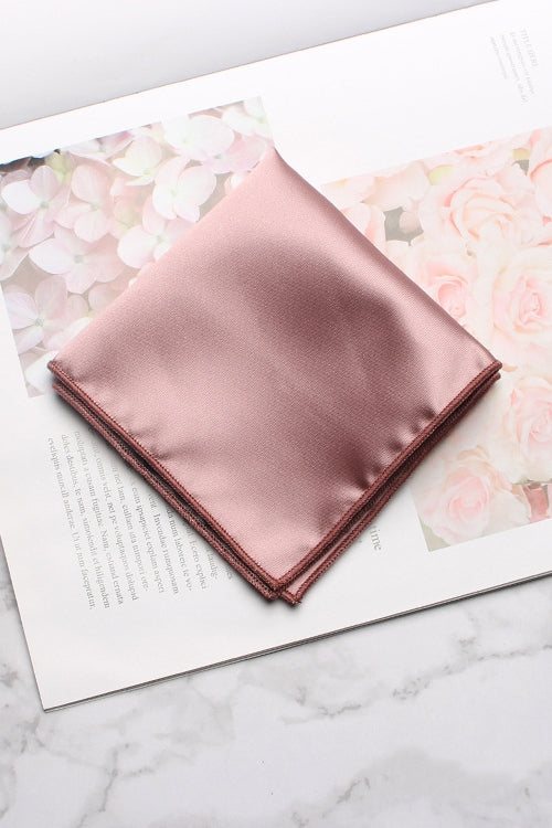 Solid Dusty Rose Satin Men's Pocket Square