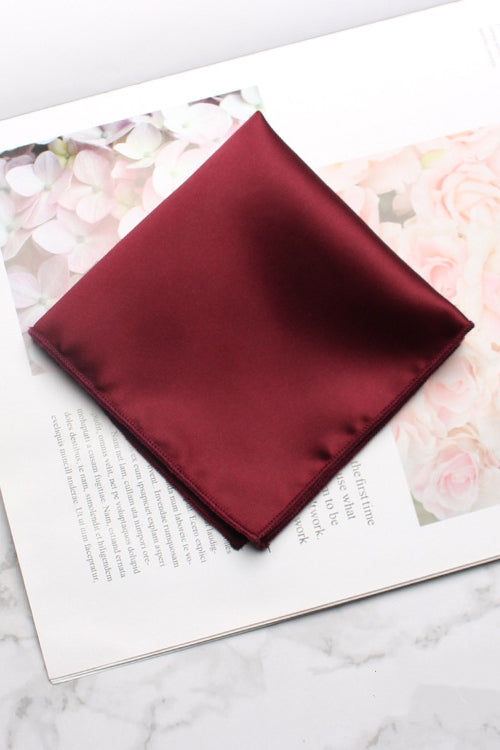 Solid Burgundy Satin Men's Pocket Square Main image