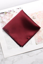 Solid Burgundy Satin Men's Pocket Square