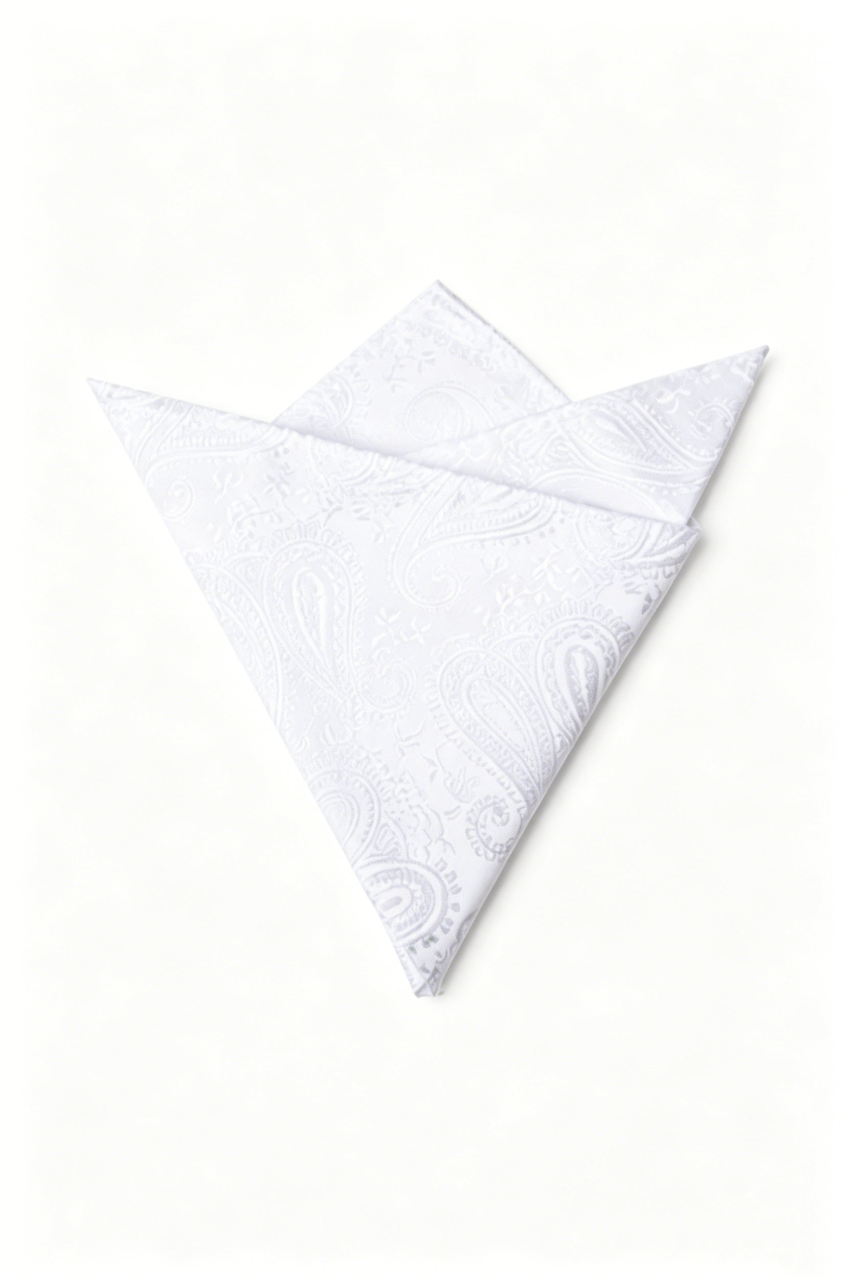 White Paisley Jacquard Men's Pocket Square Main image