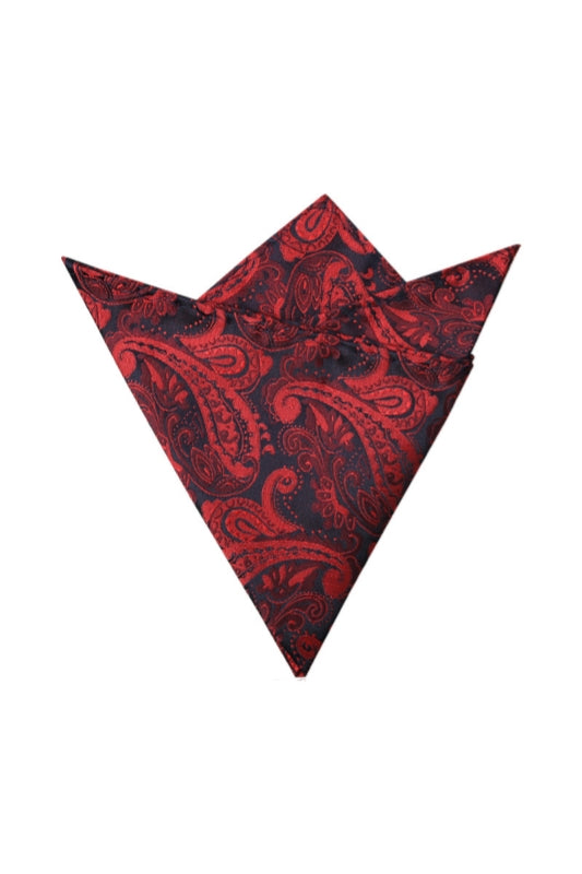 Burgundy Red Paisley Jacquard Men's Pocket Square Main image