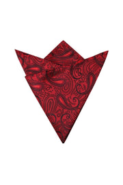 Red Black Paisley Jacquard Men's Pocket Square