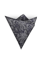 Dark Gray Paisley Jacquard Men's Pocket Square