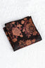 Brown Rose Floral Satin Men's Pocket Square