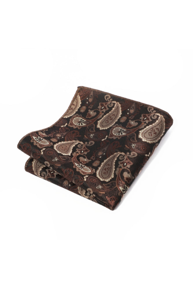 Coffee Paisley Jacquard Men's Pocket Square Main image