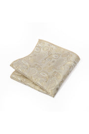 Cream White Base Paisley Jacquard Men's Pocket Square