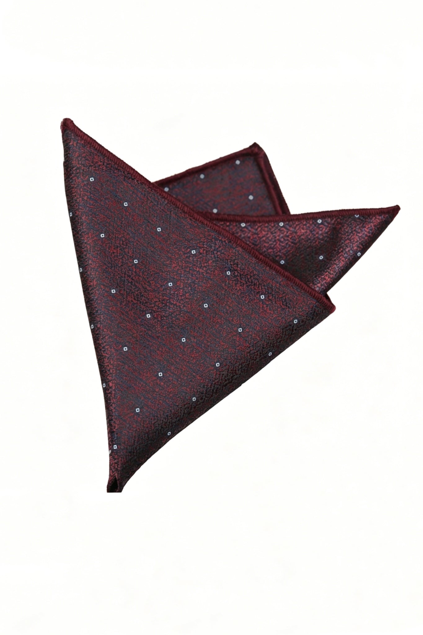 Burgundy Tiny Dot Jacquard Men's Pocket Square Main image