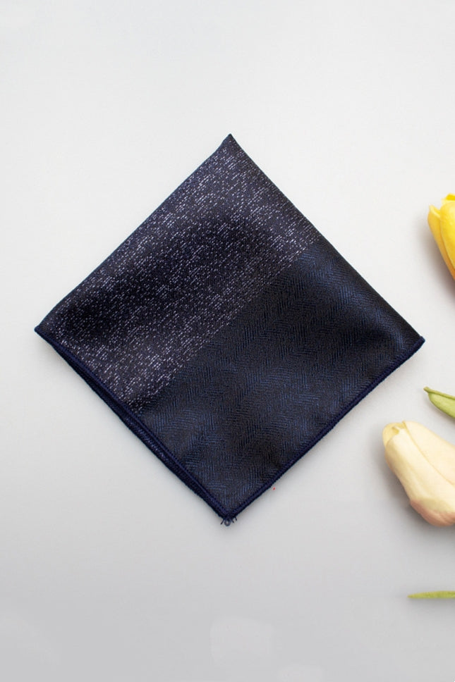 Navy Block Jacquard Men's Pocket Square