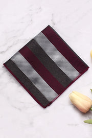 Burgundy Multi-Stripe Jacquard Men's Pocket Square