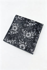 Charcoal Vintage Floral Jacquard Men's Pocket Square