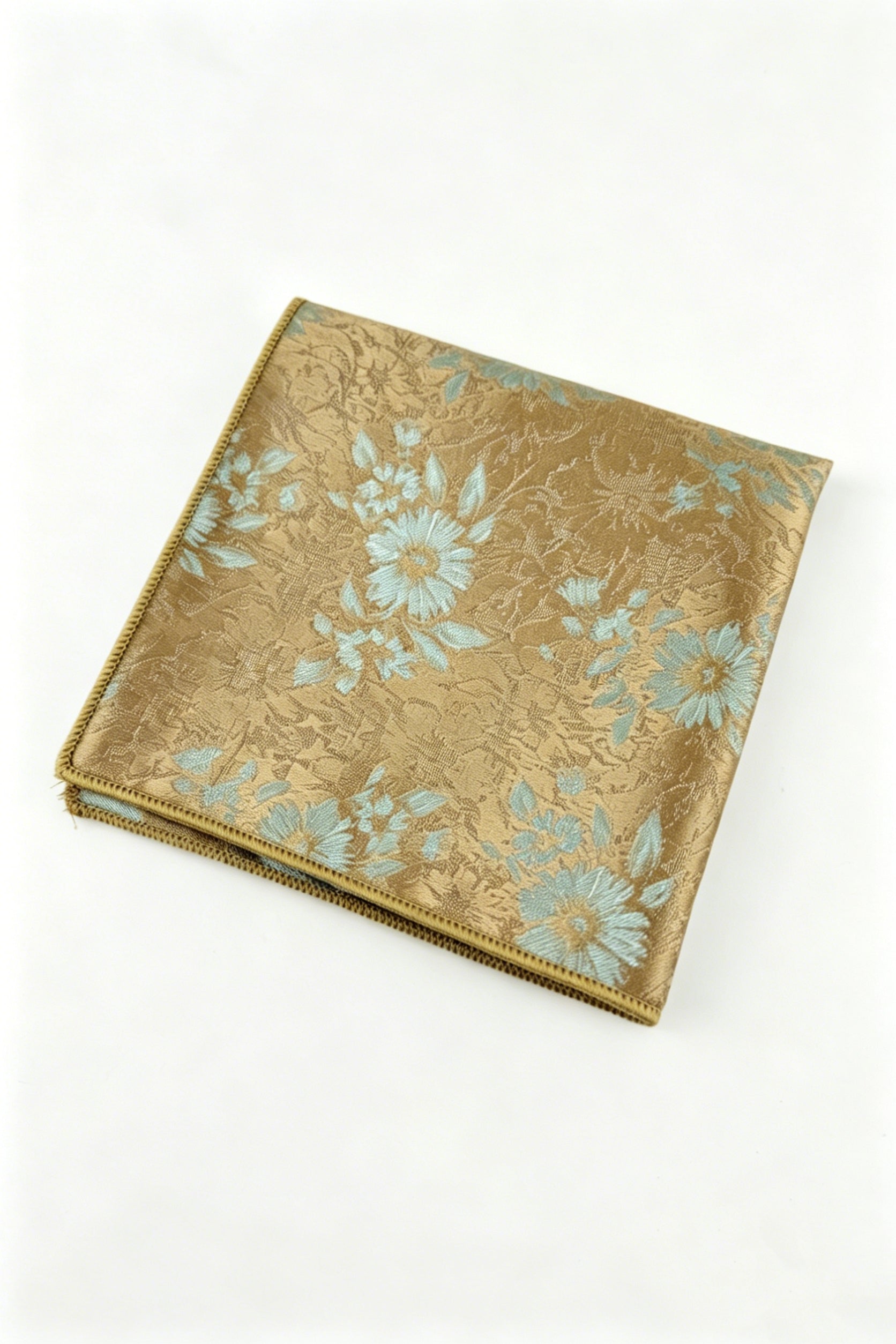 Vintage Gold Floral Jacquard Men's Pocket Square Main image