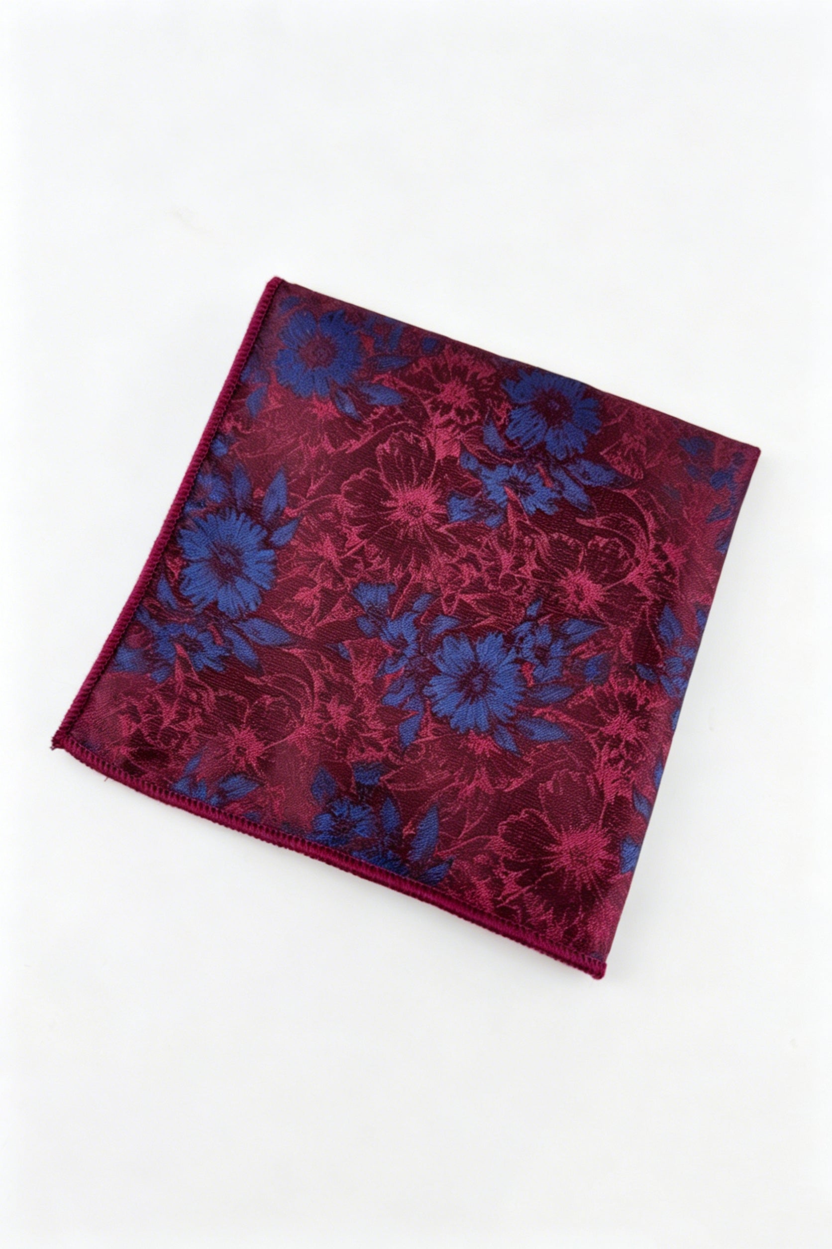 Vintage Burgundy Floral Jacquard Men's Pocket Square Main image