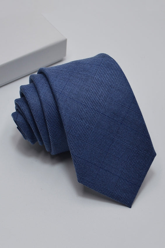 Fashion Navy Plaid Formal Men Tie Main image