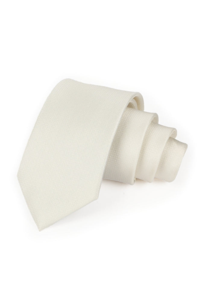 Cream White Jacquard Men's Formal Tie Main image
