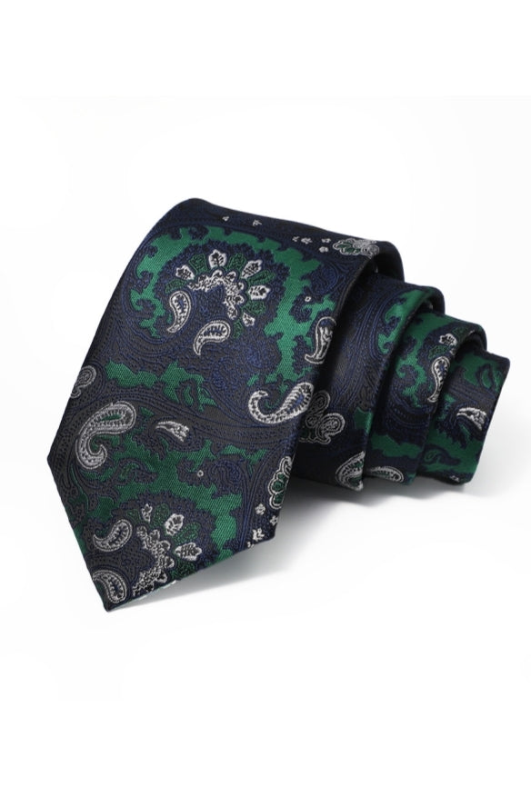 Dark Green Paisley Jacquard Men's Tie Main image