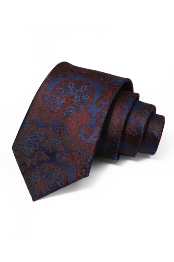 Burgundy Paisley Jacquard Men's Tie Main image