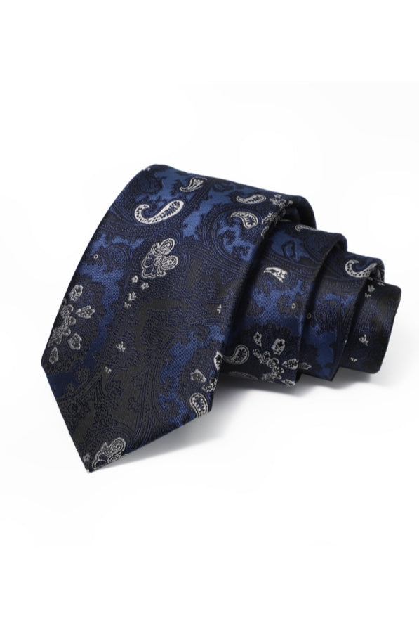 Dark Blue Paisley Jacquard Men's Tie Main image
