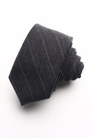 Dark Gray Herringbone Striped Formal Tie