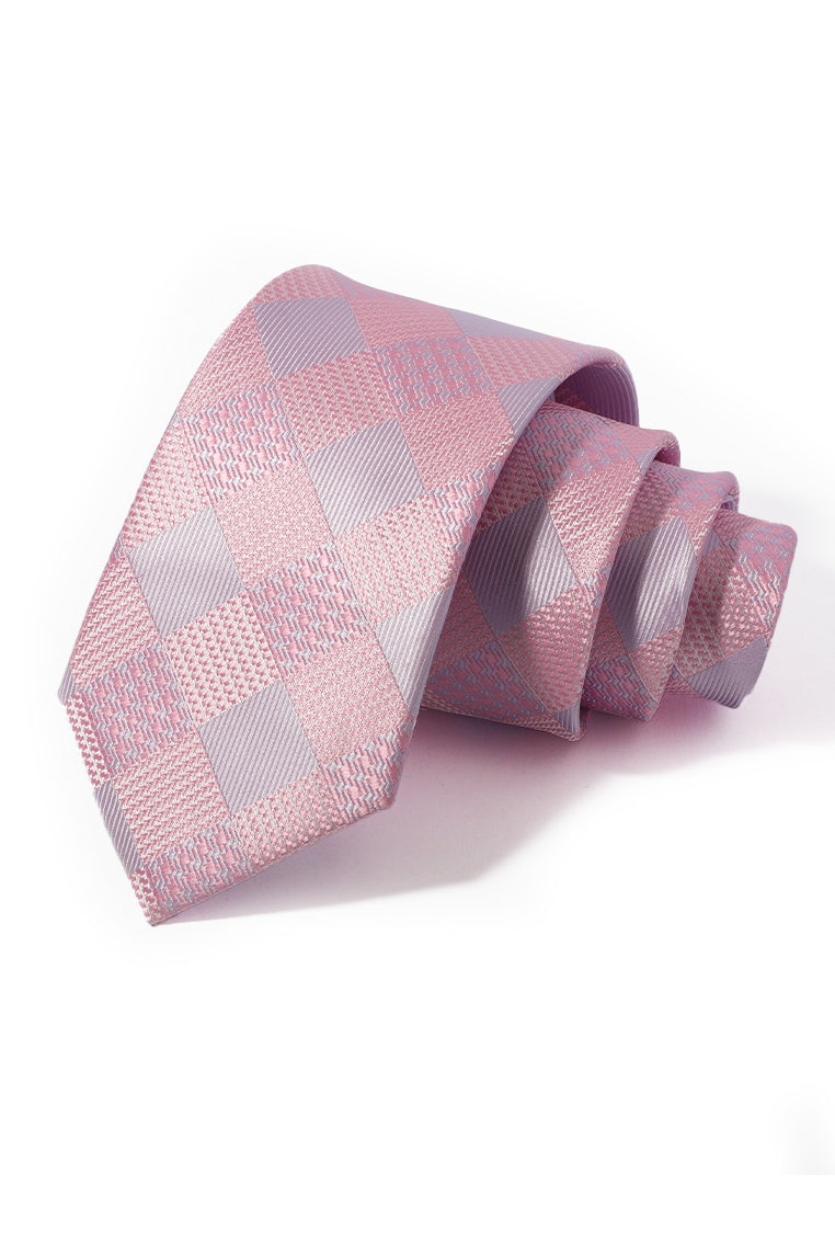 Pink Lavender Houndstooth Check Plaid Business Tie Main image