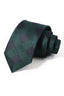 Dark Green Navy Houndstooth Check Plaid Business Tie