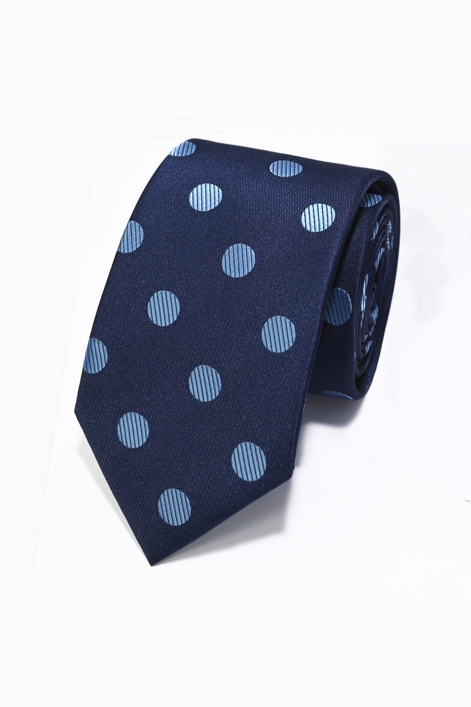 Navy Blue Base Light Blue Striped Dot Jacquard Formal Men Ties Main image
