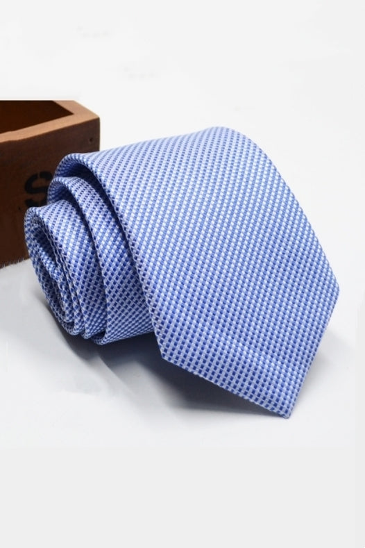 Light Blue White Micro Check Business Tie Main image