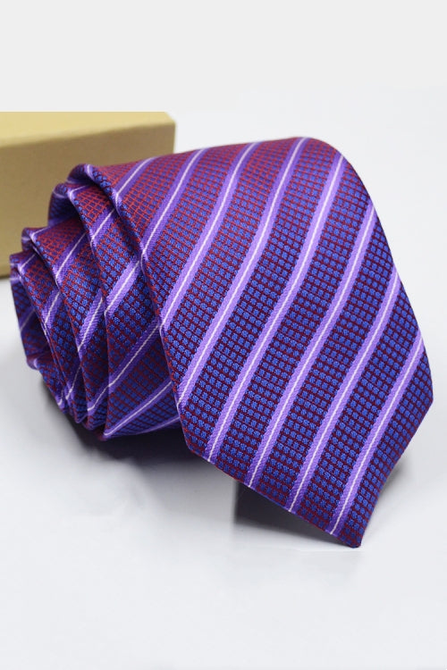 Fashion Purple Striped Formal Men Tie Main image