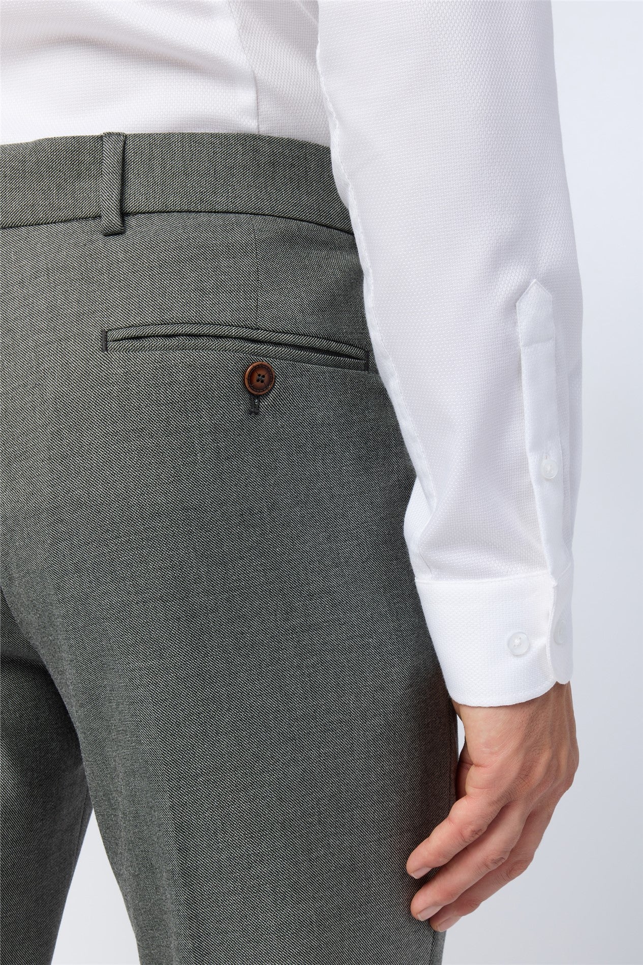 Modern Gray Texture Men's Trousers Secondary image