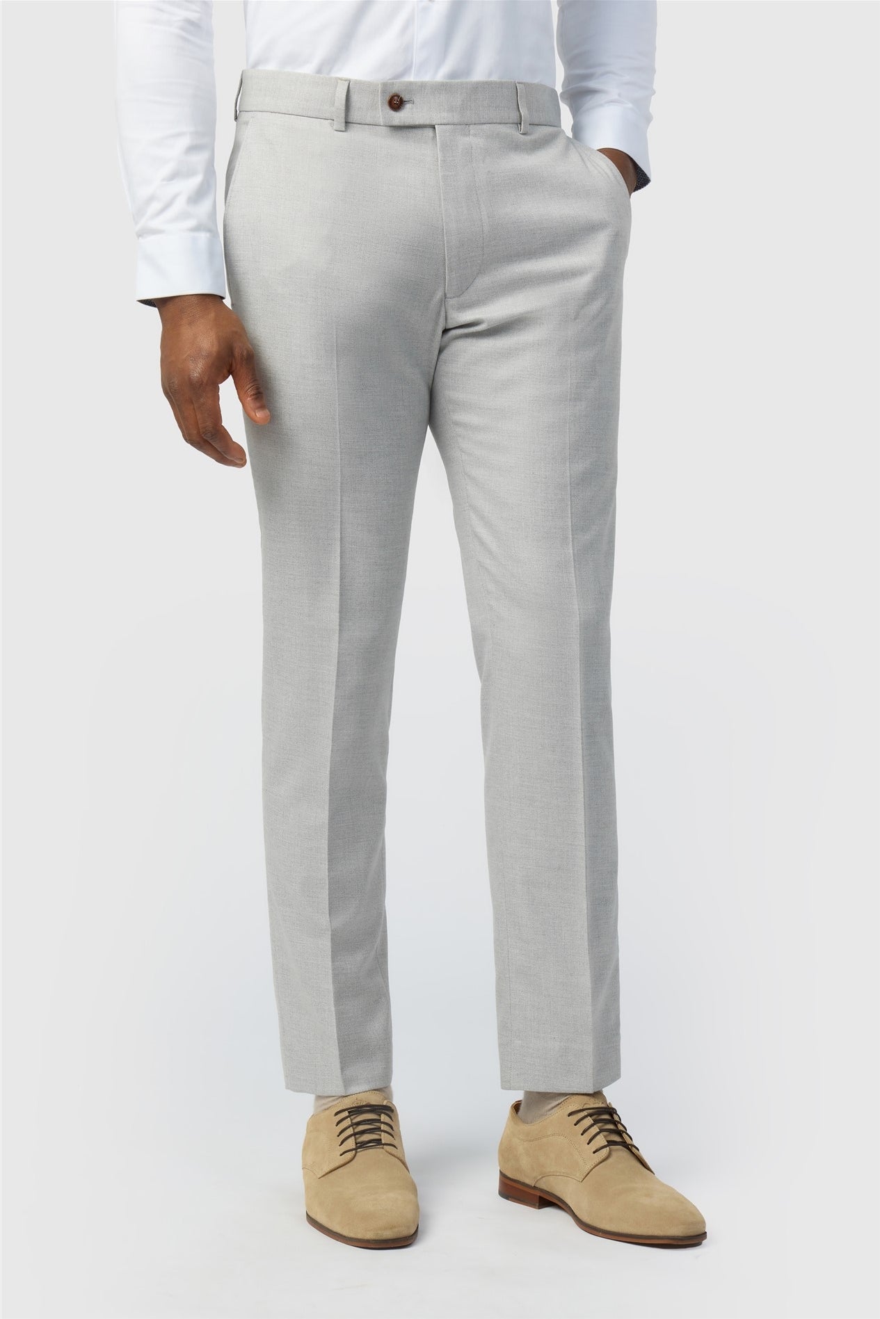Light Gray Texture Men's Trousers Main image
