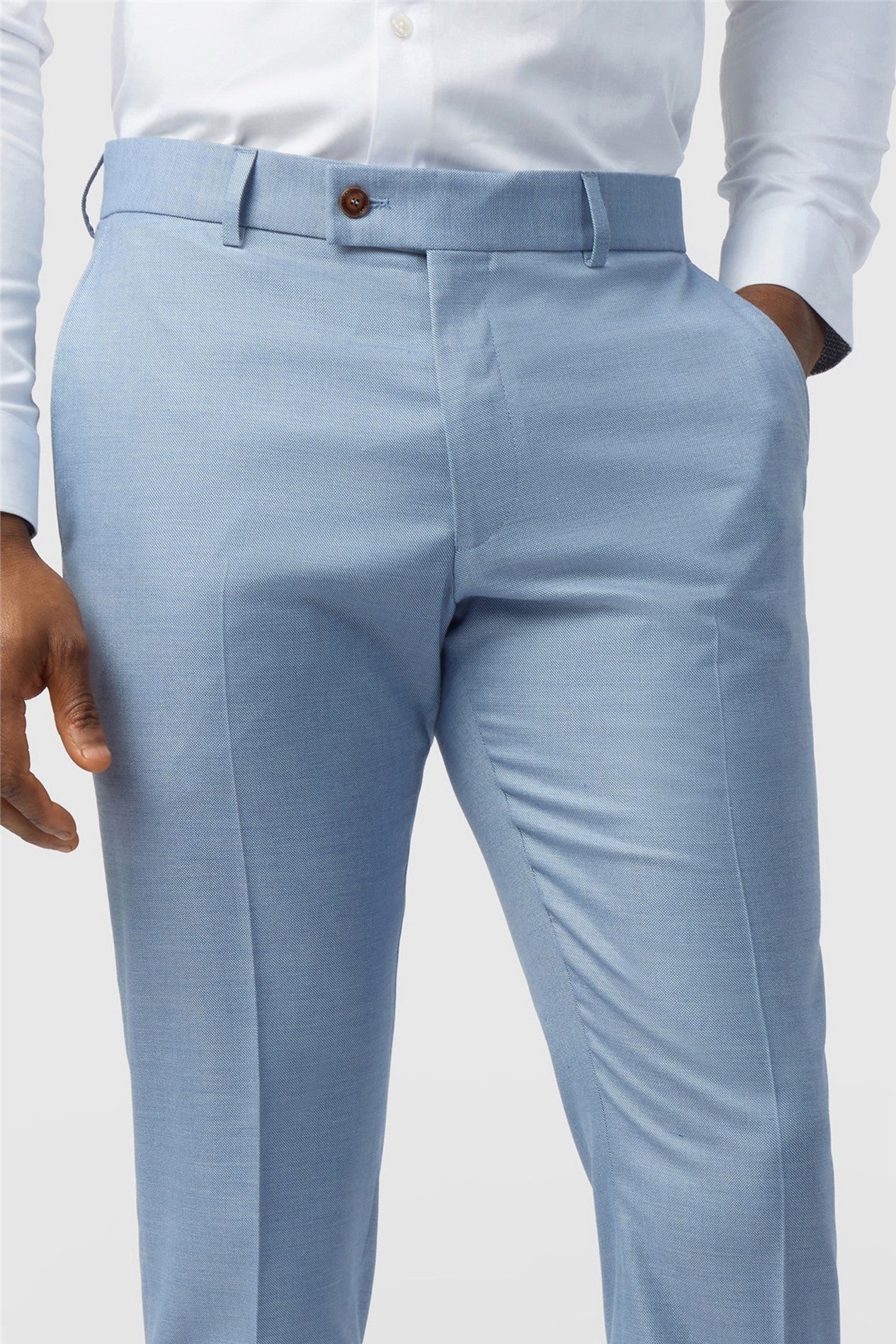 Pale Blue Texture Men's Trousers Secondary image