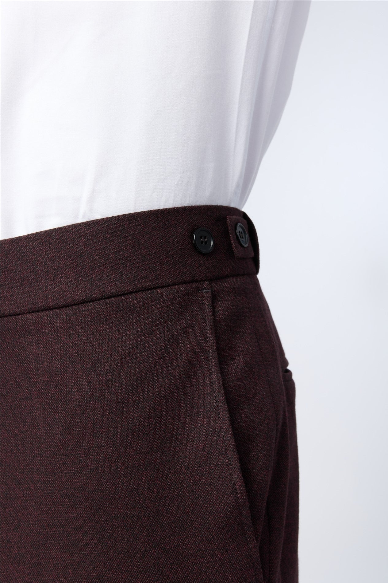 Charming Burgundy Texture Men's Trousers Secondary image
