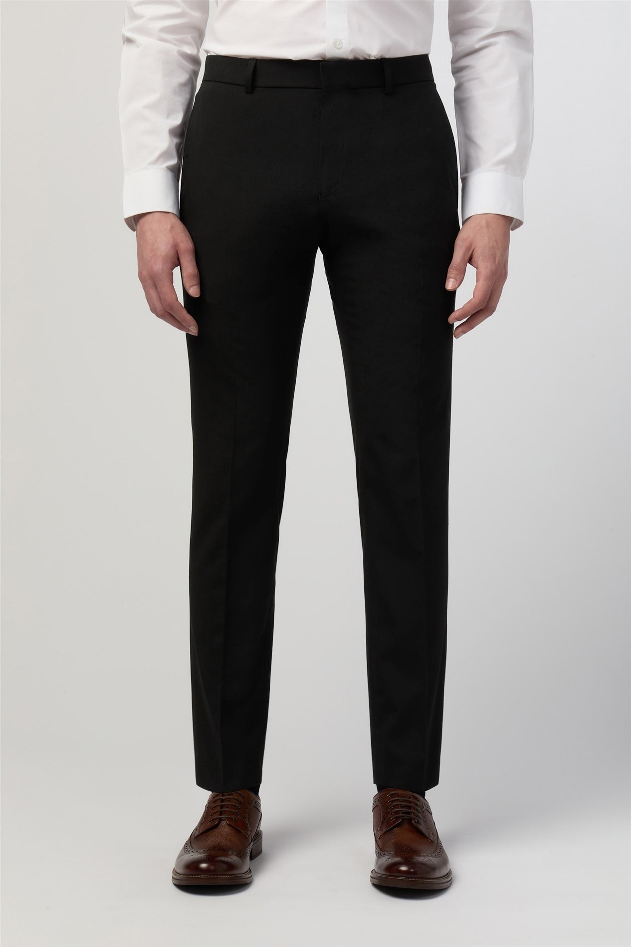 Best Fitted Black Men's Stretch Trousers Main image