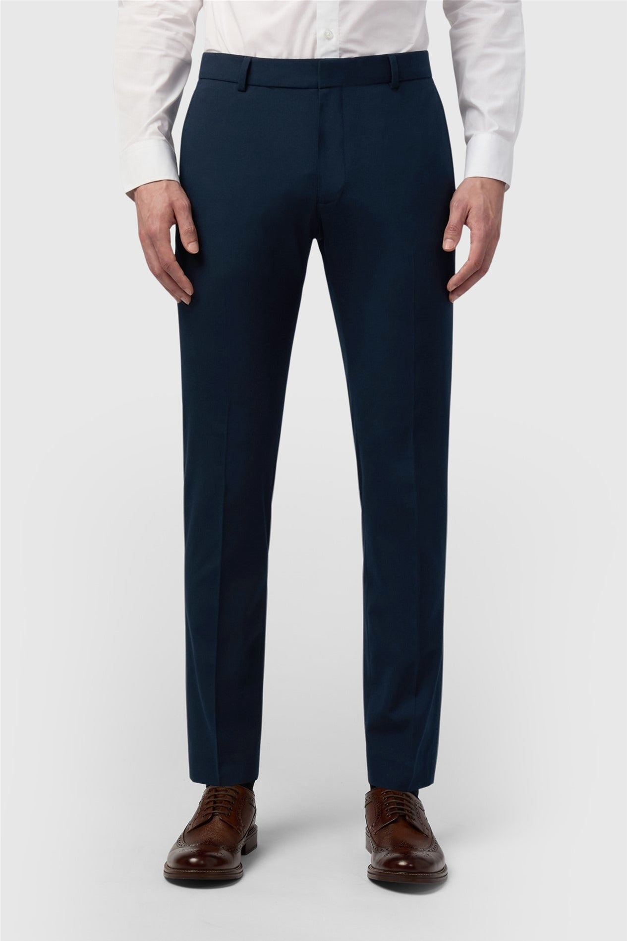 Trendy Navy Men's Stretch Trousers Main image