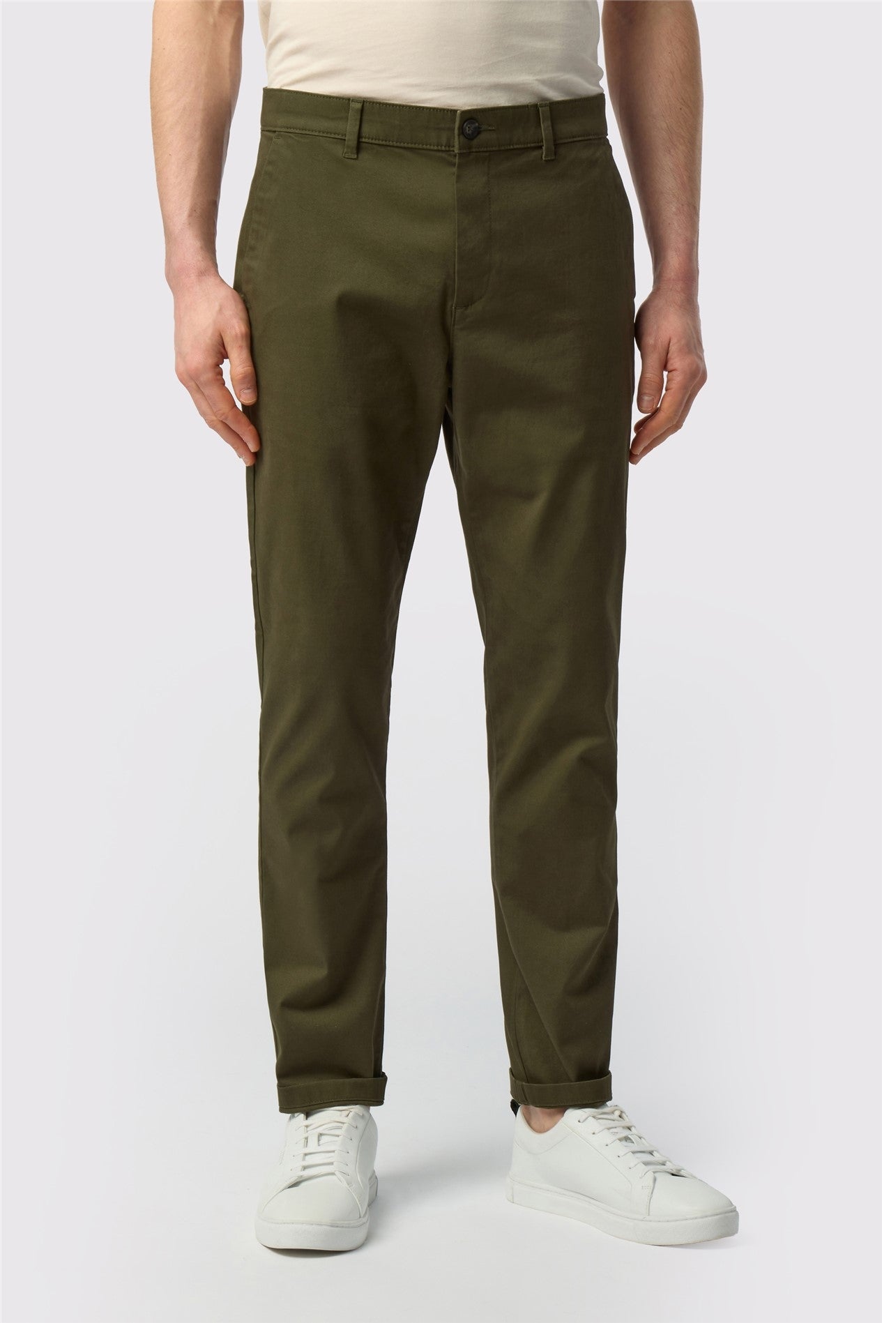 Olive Green Stretch Men's Trousers Main image