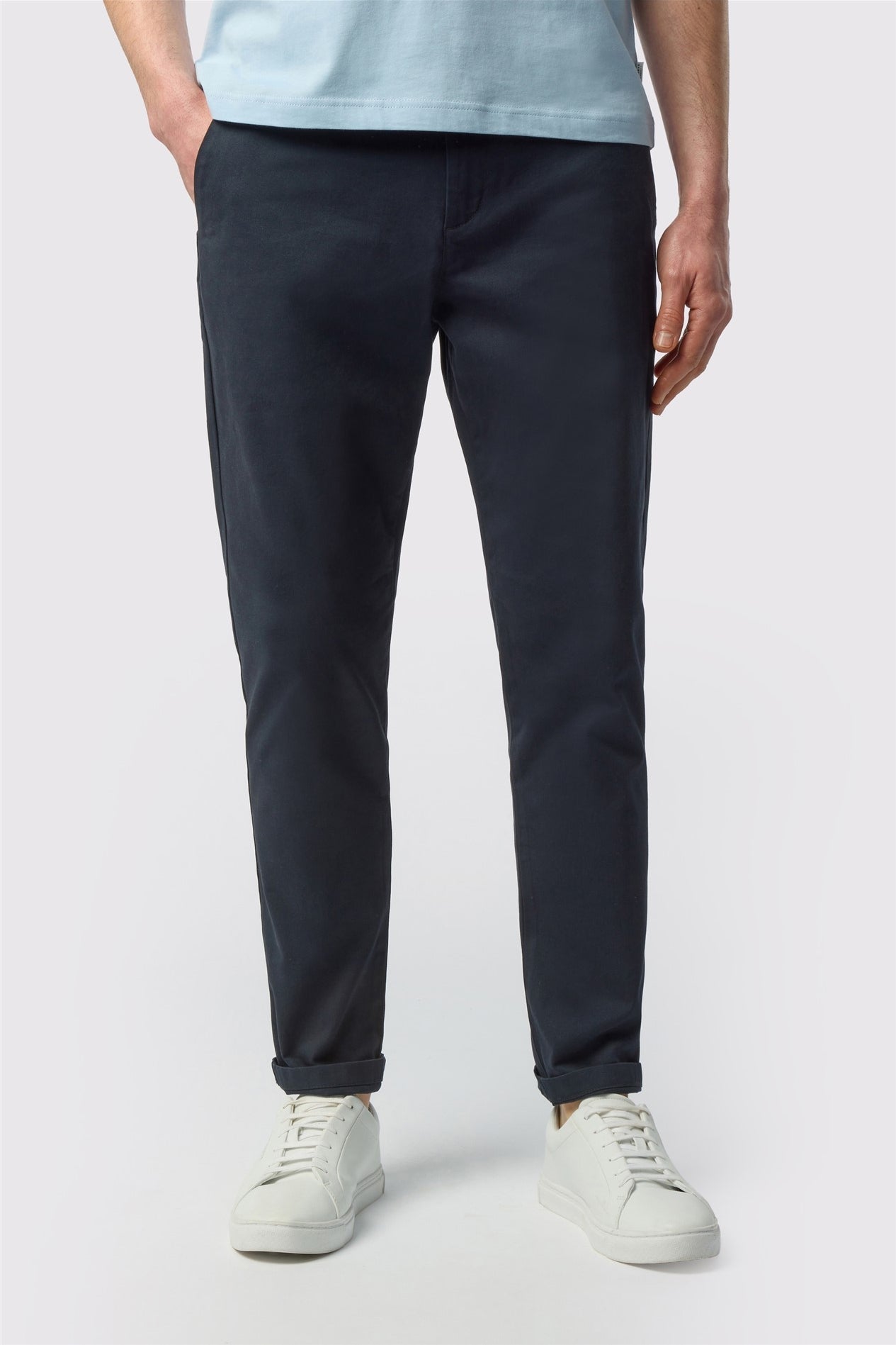 Stylish Navy Stretch Men's Trousers Main image