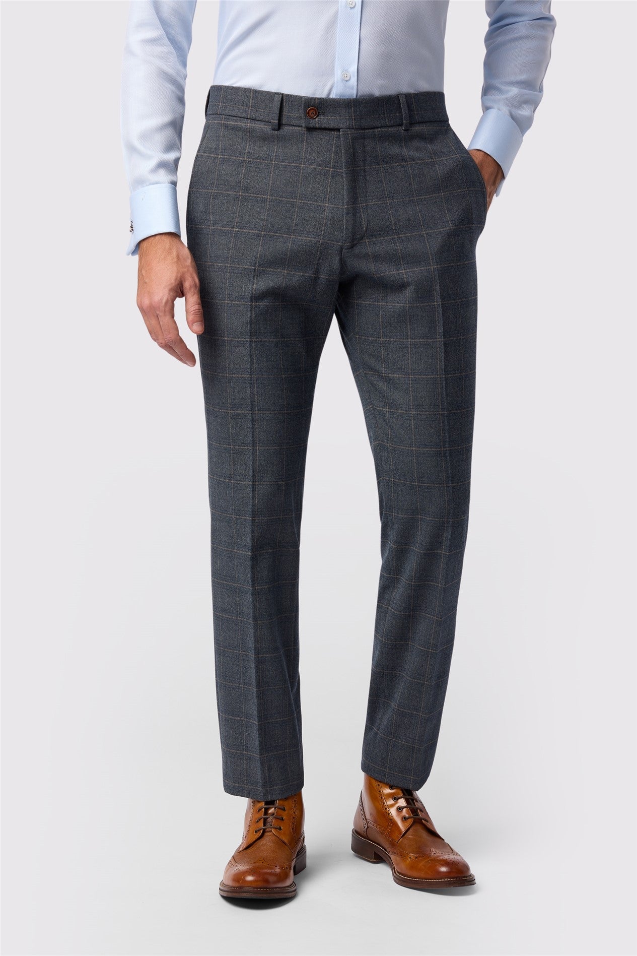 Fashion Charcoal Check Men's Trousers Main image