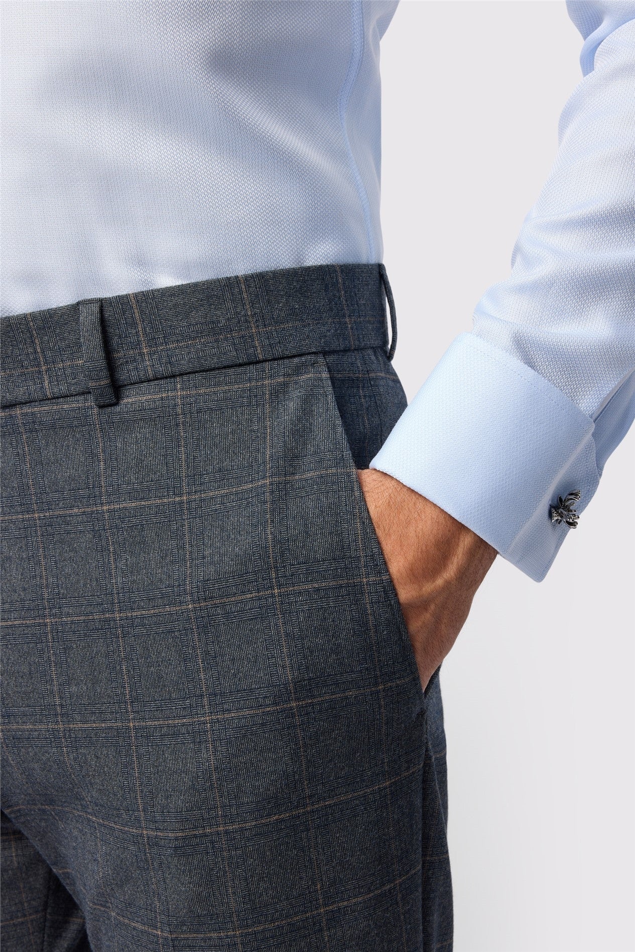 Fashion Charcoal Check Men's Trousers Secondary image