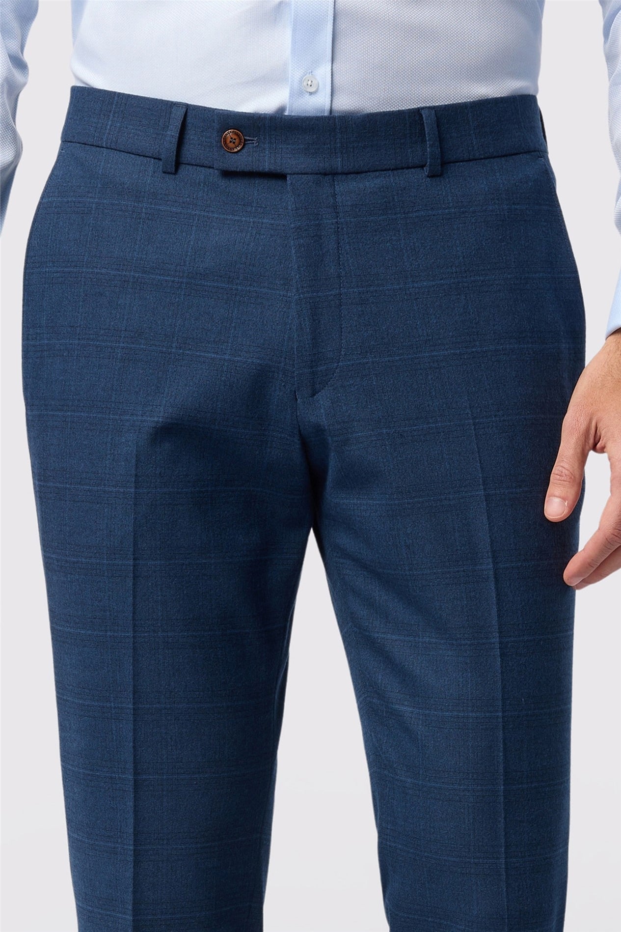 Trendy Blue Check Men's Trousers Secondary image