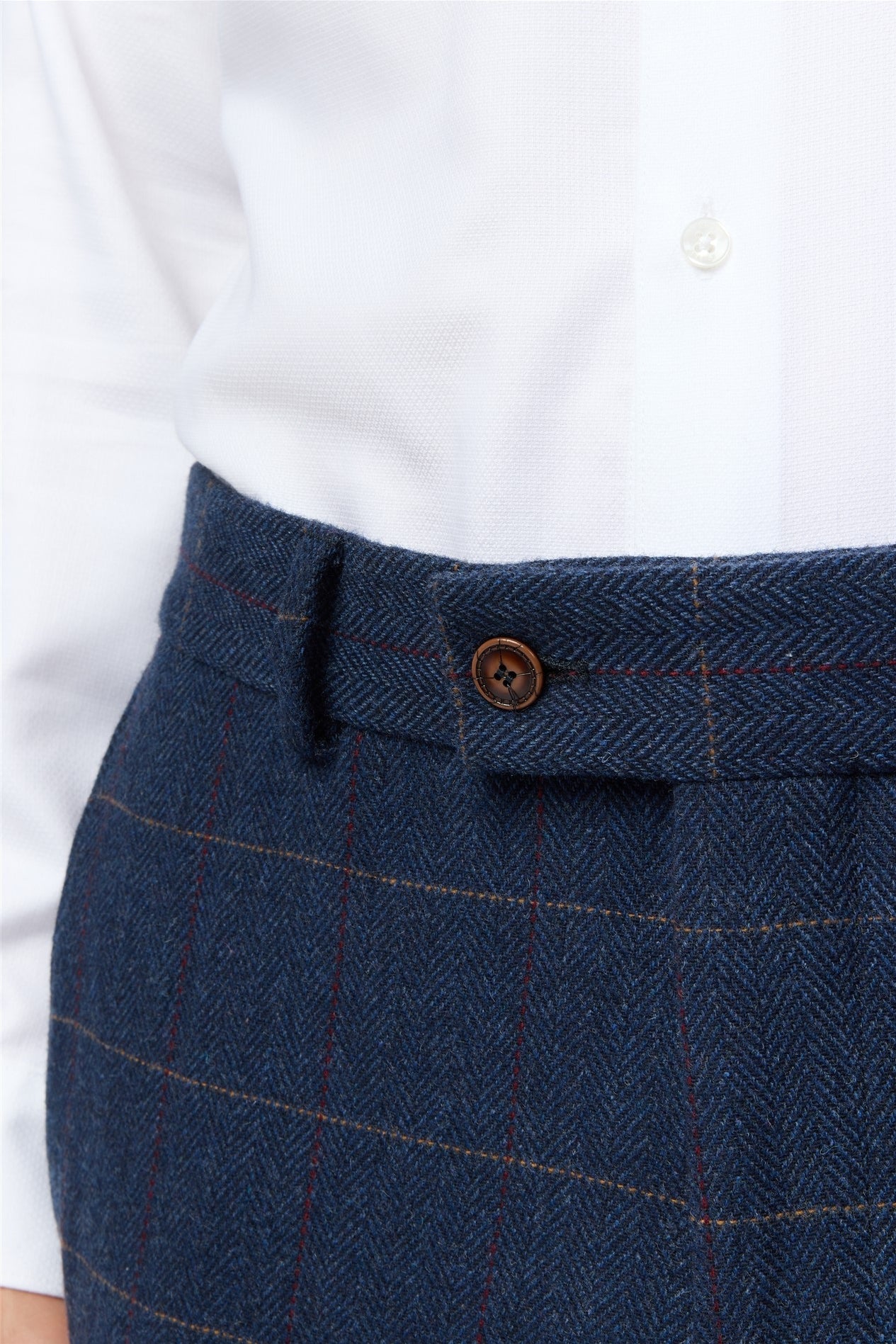 Navy Herringbone Check Men's Trousers Secondary image