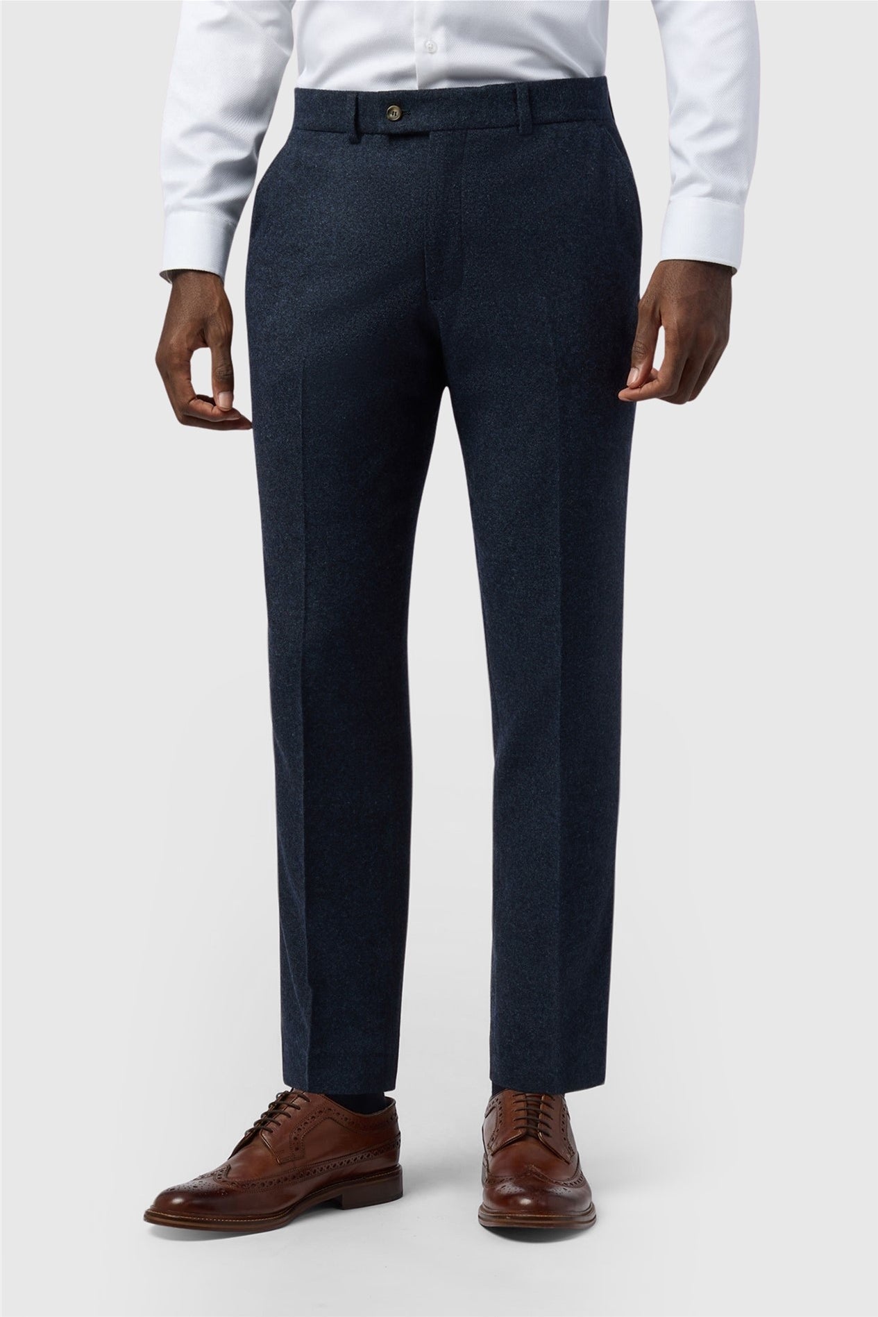 Navy Textured Men's Suit Trousers Main image