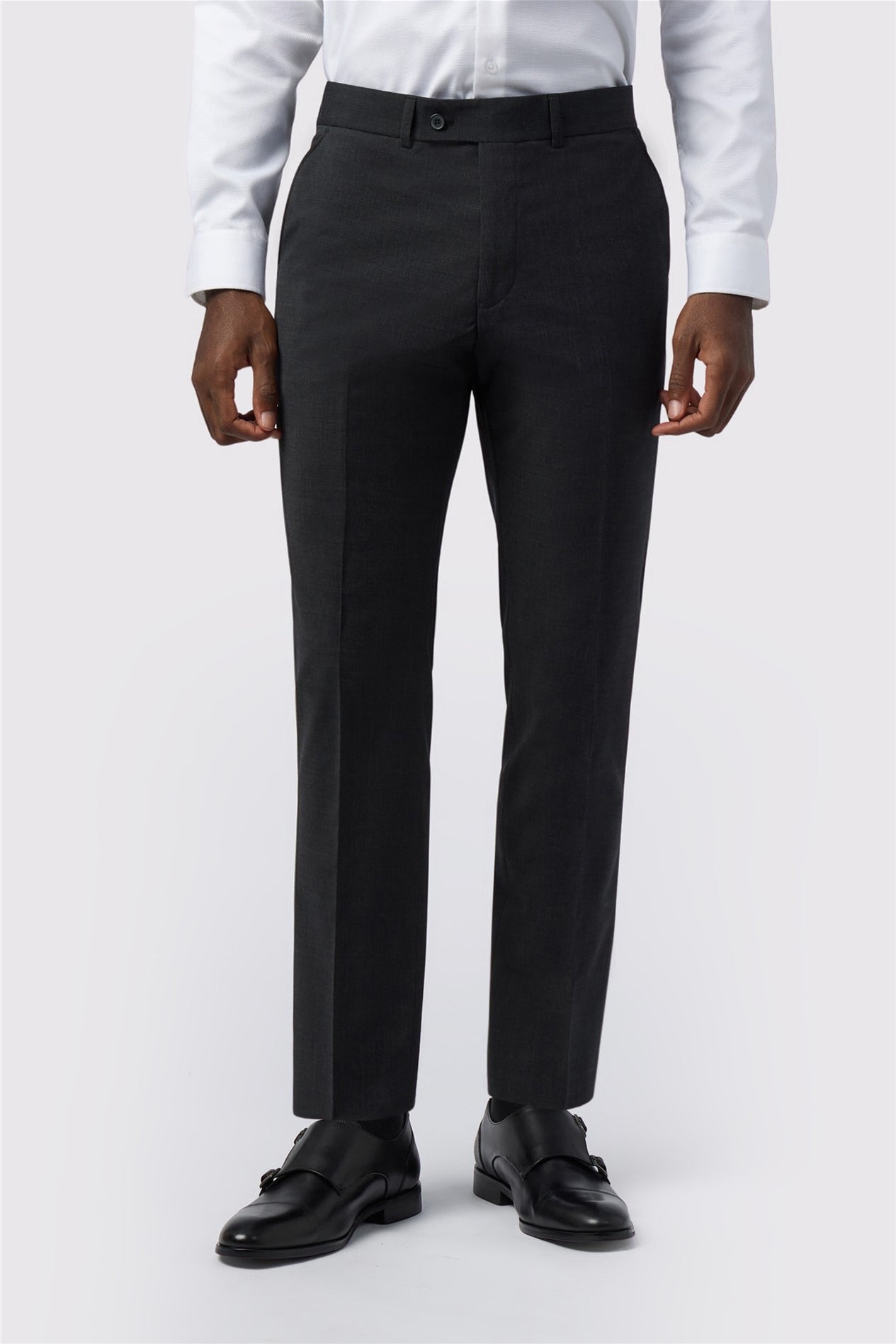 Charcoal Wool Blend Men's Suit Trousers Main image